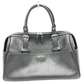 Burberry shawl/logo Bag Duffle Bag Black SilverHardware Black