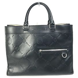 Berluti Logo Tasche Aktentasche Tote Schwarz Schwarz