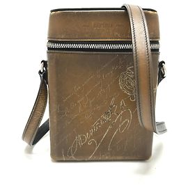 Berluti Berlutti Calligraphy Shoulder Bag Brown Brown