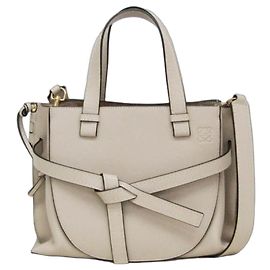 Borsa a mano Loewe Gate Mini .. Borsa a spalla in pelle per donna, borsa tote beige chiaro Marrone