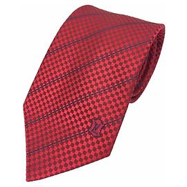LOUIS VUITTON Cravate Ec tie, red, Damier pattern, % silk, men's Red