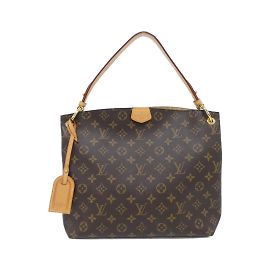 Bolsa de Ombro Louis Vuitton Monogram Graceful PM M43701 Marrom Bege