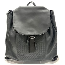 Bottega Veneta Intrecciato Calf Leather Backpack in Gray Brown