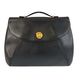 CARTIER Panthère Leather Business Bag/Briefcase Black Blue