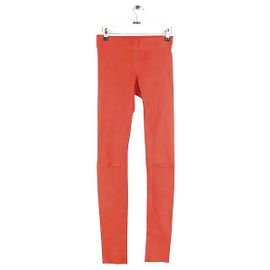 Jay Ahr Leggings de cuero rojo Roja