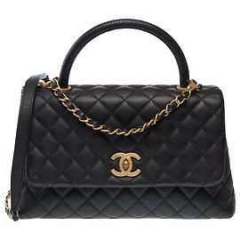 Bolsa CHANEL Coco Handle em Couro Preto - 103193 Preto