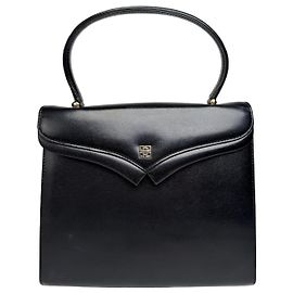 Vintage Givenchy Lederhandtasche Schwarz Schwarz