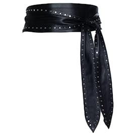 IRO, leather wrap belt with studs Black