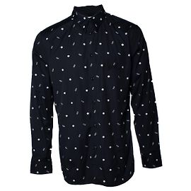 Camicia in cotone nero ricamata con labbra Givenchy Nero