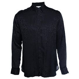 Camicia in jacquard nero stampata Saint Laurent Nero