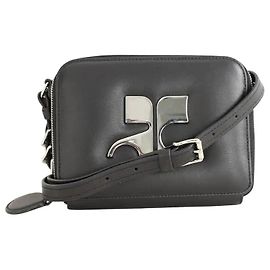 Courreges Mini schwarze Lederhandtasche Schwarz