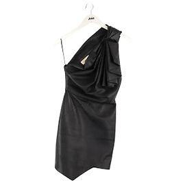 Vestido de cuero negro Alexandre Vauthier Negro