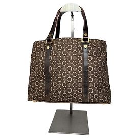 Céline Sac à main vintage Celine Paris monogramme marron beige Marron