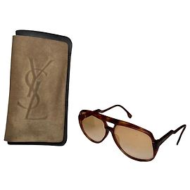 Occhiali da sole aviatore vintage Yves Saint Laurent marroni Marrone