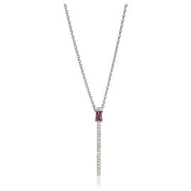 Autre Marque Anhänger aus Weißgold mit Rubin und Diamanten Andere