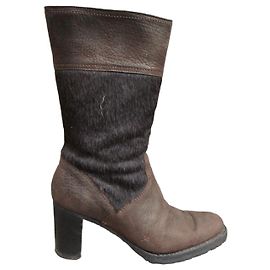 Botas Paraboot de piel efecto pony marrón oscuro Marrón oscuro