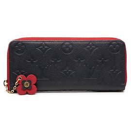 Louis Vuitton Monogram Empreinte Long Wallet Red Navy blue