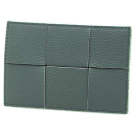 Bottega Veneta Light Green Leather Card Case Light green
