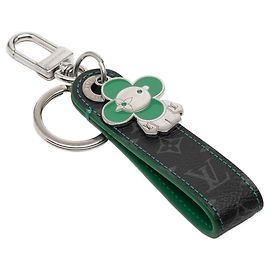 Portachiavi Charm Vivienne Dragonne Monogram Eclipse Louis Vuitton Nero Argento Verde