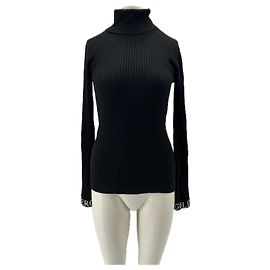 Goldbergh Schwarzer Rollkragenpullover aus Wolle Schwarz