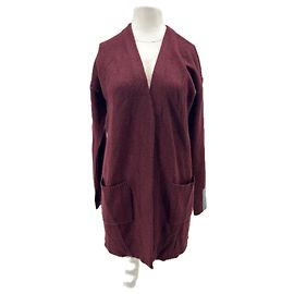 Autre Marque Langer bordeauxfarbener Cashmere-Weste Bordeaux