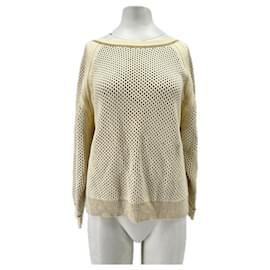 Ba&Sh Creme Pullover mit V-Ausschnitt hinten Beige