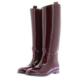 Gucci Botas burdeos de cuero charolado Burdeos