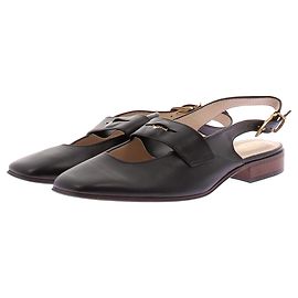Tod's Black Leather Open Loafers 40 Black