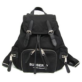 Burberry Women's Nylon,Leather Backpack Black Black