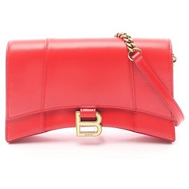 Borsa a spalla Hourglass Balenciaga, Pelle, Donna, Rossa Rosso
