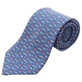 Cravatta in seta per uomini Salvatore Ferragamo in blu e rosso Blu