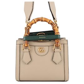 Borsa Tote Mini Gucci Diana in bambù e pelle () - Spalla Marrone