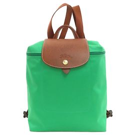 Longchamp Le Pliage Backpack/Daypack, Nylon Material, Women's Green