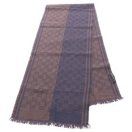 Cachecóis de lã marrons Gucci Marrom