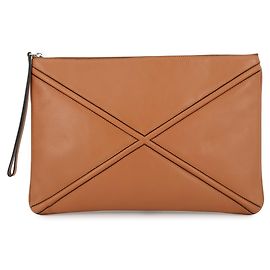 LOEWE Cross Line Leder Clutch Braun