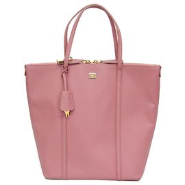 Dolce & Gabbana Leopard Print Women's Leather Tote Bag Pink Pink