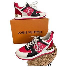 Louis Vuitton Run Away Sneaker – Leather & Mesh Red / Black / White Black White Red Golden