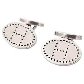 Hermès HERMES EVELYNE 925 SILVER CUFFLINKS Silvery