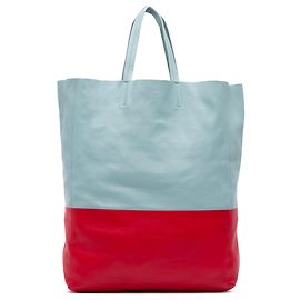 Céline Borsa tote verticale in pelle bicolore Celine Blu