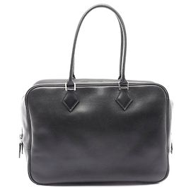 Hermès Hermes Plume 32 Leather Handbag Black Black
