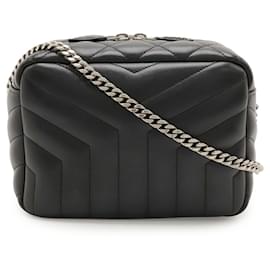 Yves Saint Laurent Sac à bandoulière en cuir Loulou Monogram YSL Noir