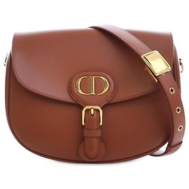Dior Medium Leather Bobby Crossbody Marrom
