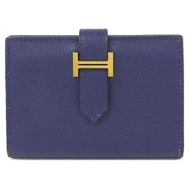 Hermès Béarn Epsom Card Case Blue