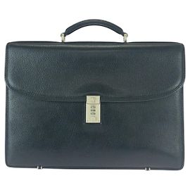 Malette d'affaires en cuir Versace Noir