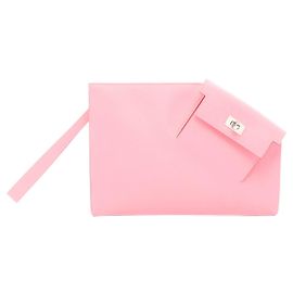 Clutch de couro Kelly da Hermès Rosa