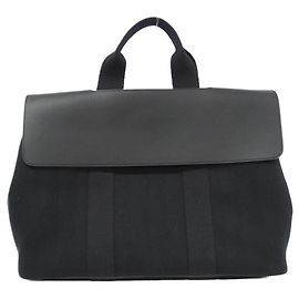 Hermès Valparaiso MM Toile Chevron Gummy Bag Black