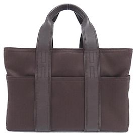 Sac Hermès Acapulco PM Toile Chevron Marron