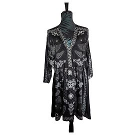 Sandro Kleid mit Druck Größe 36 Schwarz