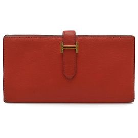 Carteira Longa Soufflet em Cabra Béarn da Hermès Rosa