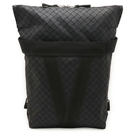 Bottega Veneta Intrecciato Rubber Backpack Black